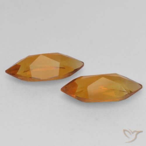 Citrine Gemstones in 8.1 x 4.1 mm Size for Sale, Citrine Stones in Medium Orange Color