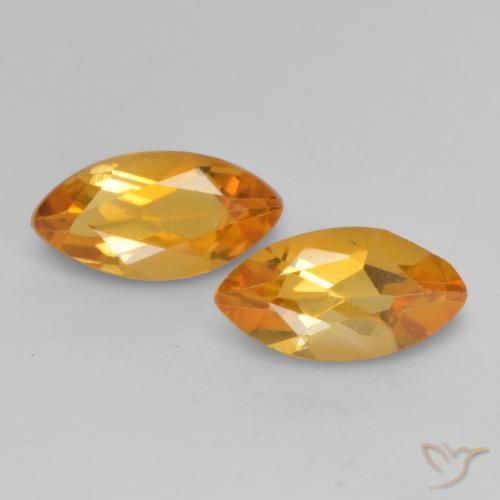 0.95 ct Yellow Citrine, 7.8 x 4.1 mm Marquise Cut From Brazil, Photo A
