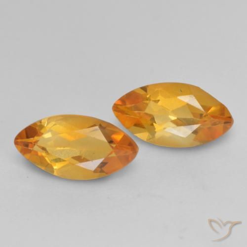 0.95 ctw Golden Citrine Stones, Natural Citrine in Marquise Facet Shape for Sale