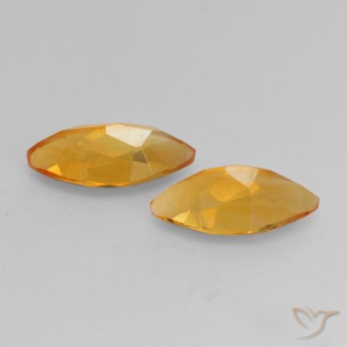 Citrine Gemstones in 7.8 x 4.1 mm Size for Sale, Citrine Stones in Medium Orange Color