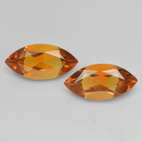 Deep Orange Citrine Gem - 0.4ct Marquise Facet (ID: 537871)