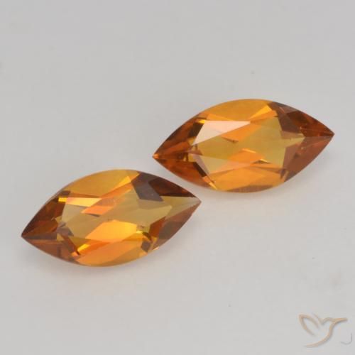 0.97 ctw Orange Citrine Stones, Natural Citrine in Marquise Facet Shape for Sale
