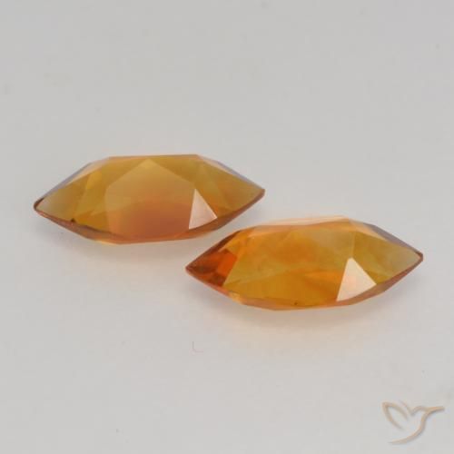 Citrine Gemstones in 8 x 4.1 mm Size for Sale, Citrine Stones in Medium Orange Color