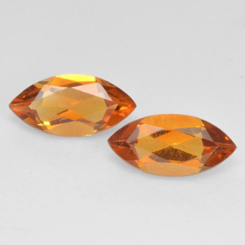 Orange Brown Citrine Gem - 0.4ct Marquise Facet (ID: 538084)