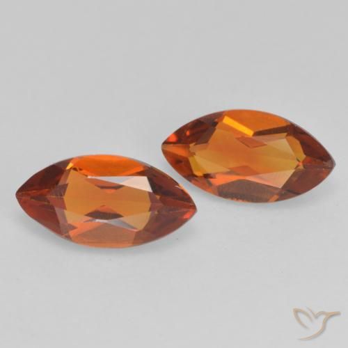 0.98 ctw Orange Citrine Stones, Natural Citrine in Marquise Facet Shape for Sale