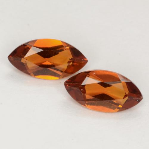 Deep Orange Citrine Gem - 0.5ct Marquise Facet (ID: 538187)