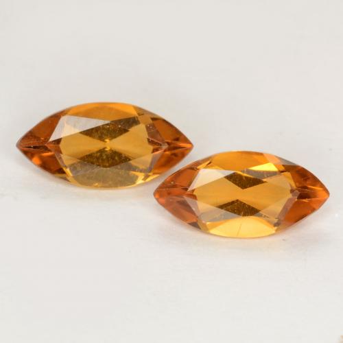 Orange Brown Citrine Gem - 0.4ct Marquise Facet (ID: 538191)