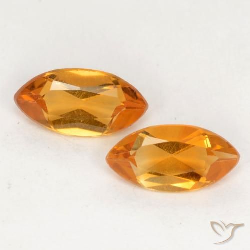 Medium Orange Citrine Gem - 0.5ct Marquise Facet (ID: 538193)