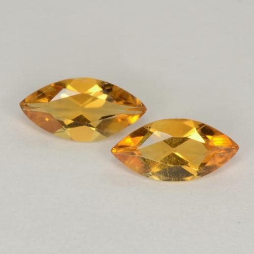 Dark Orange-Gold Citrine Gem - 0.4ct Marquise Facet (ID: 538303)