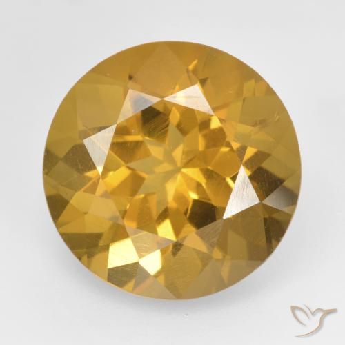 8.60ct Natural Golden Orange Citrine, Round, VVS-VS