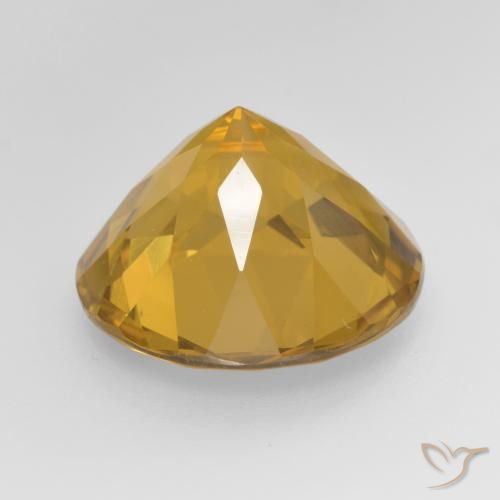 Citrine Gemstone in 14 mm (calibrated) Size for Sale, Citrine Stone in Golden Orange Color