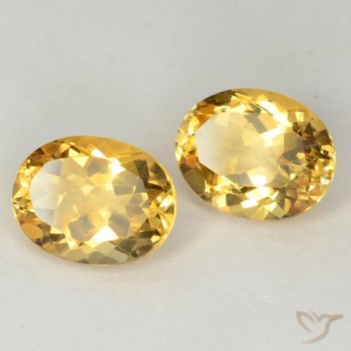 3.55 ctw Golden Citrine Stones, Natural Citrine in Oval Facet Shape for Sale