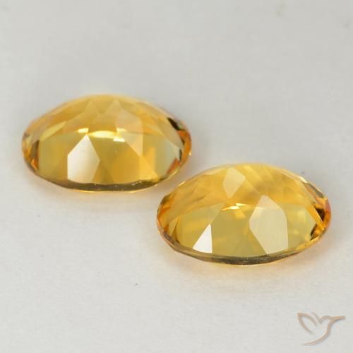 Citrine Gemstones in 9 x 7 mm (calibrated) Size for Sale, Citrine Stones in Medium Golden Color