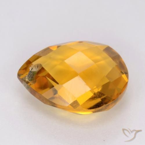 Citrine Gemstone in 12 x 10 mm (calibrated) Size for Sale, Citrine Stone in Medium-Light Orange-Gold Color