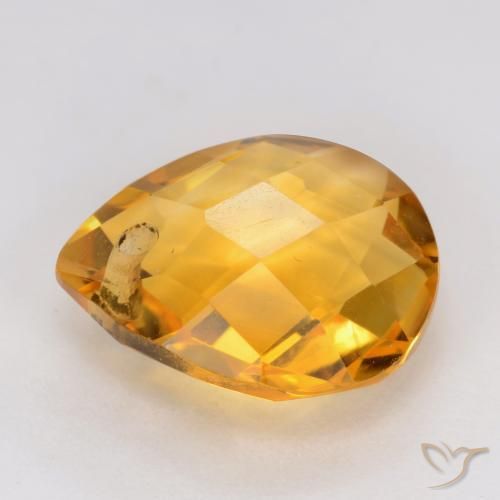 Citrine Gemstone in 12 x 10 mm (calibrated) Size for Sale, Citrine Stone in Medium-Light Orange-Gold Color