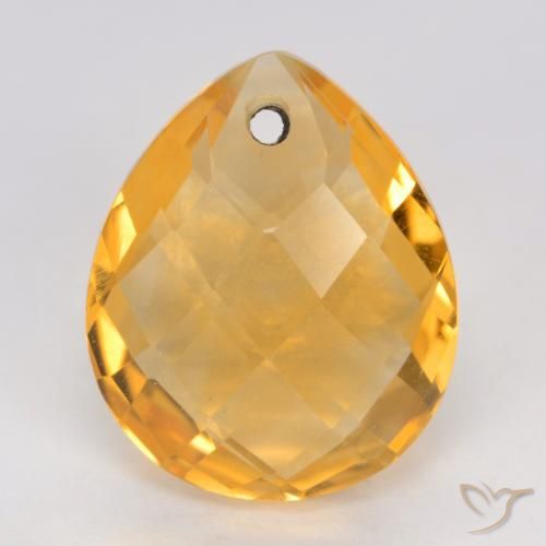 3.72ct Natural Orange-Gold Citrine, Pear Shape, VVS-VS