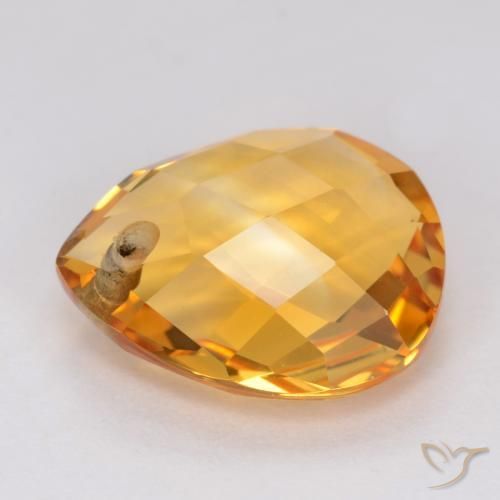 Citrine Gemstone in 12 x 10 mm (calibrated) Size for Sale, Citrine Stone in Dark Orange-Gold Color