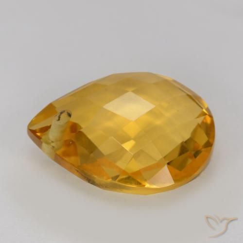 Citrine Gemstone in 12 x 10 mm (calibrated) Size for Sale, Citrine Stone in Dark Golden Color