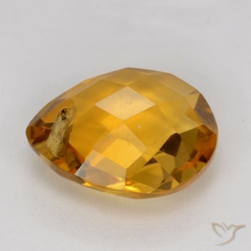 Citrine Gemstone in 12 x 10 mm (calibrated) Size for Sale, Citrine Stone in Deep Orange-Gold Color