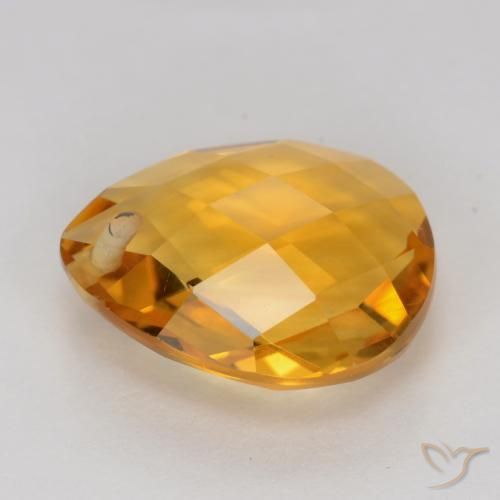 Citrine Gemstone in 12 x 10 mm (calibrated) Size for Sale, Citrine Stone in Medium Orange Color