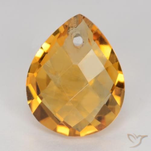 3.37ct Natural Dark Orange-Gold Citrine, Pear Shape, VVS-VS, Photo A