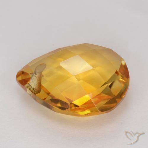 Citrine Gemstone in 12 x 10 mm (calibrated) Size for Sale, Citrine Stone in Dark Orange-Gold Color