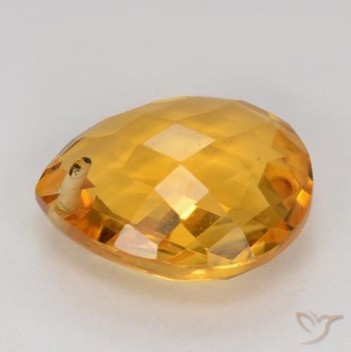 Citrine Gemstone in 12 x 10 mm (calibrated) Size for Sale, Citrine Stone in Dark Golden Color