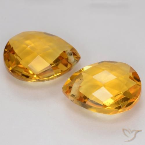 Citrine Gemstones in 12 x 10 mm (calibrated) Size for Sale, Citrine Stones in Deep Golden Orange Color