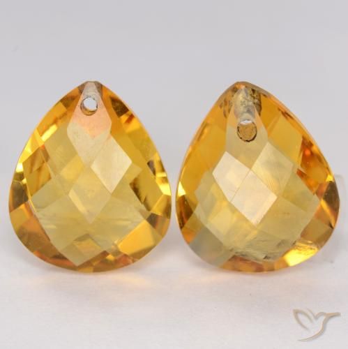7.21ctw Natural Dark Golden Citrine, Pear Shape, VVS-VS