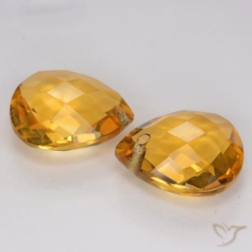 Citrine Gemstones in 12 x 10 mm (calibrated) Size for Sale, Citrine Stones in Dark Golden Color
