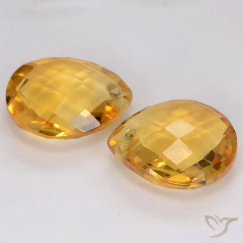 Citrine Gemstones in 12 x 10 mm (calibrated) Size for Sale, Citrine Stones in Deep Golden Orange Color