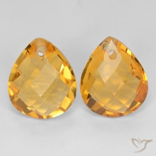 7.39ctw Natural Dark Golden Citrine, Pear Shape, VVS-VS