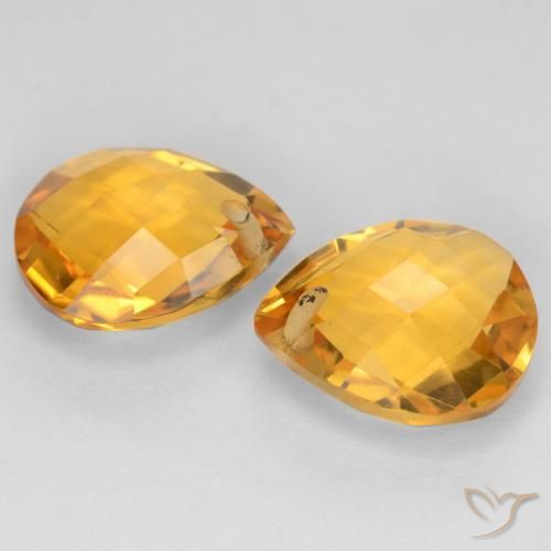Citrine Gemstones in 12 x 10 mm (calibrated) Size for Sale, Citrine Stones in Dark Golden Color
