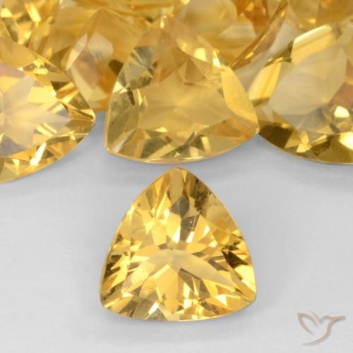 1.50ct Natural Deep Gold Citrine, Trillion, VVS-VS