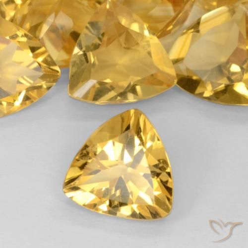 44.92 ctw Golden Citrine Stones, Natural Citrine in Trillion Facet Shape for Sale