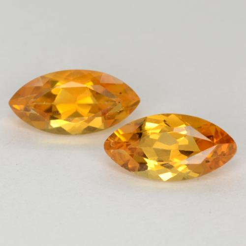 Dark Orange-Gold Citrine Gem - 0.5ct Marquise Facet (ID: 541083)