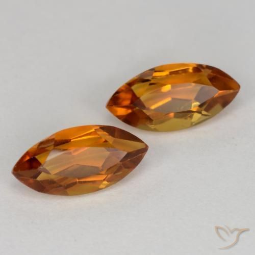1.27 ctw Orange Citrine Stones, Natural Citrine in Marquise Facet Shape for Sale