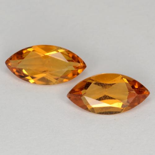 Medium Orange Citrino Gem - 0.5ct Marquise sfaccettato (ID: 541086)