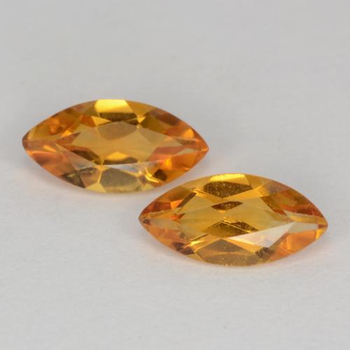 0.96 ct Orange Citrine, 8 x 4 mm Marquise Cut From Brazil, Photo A