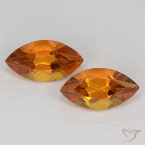 Medium Orange Citrine Gem - 0.6ct Marquise Facet (ID: 541088)