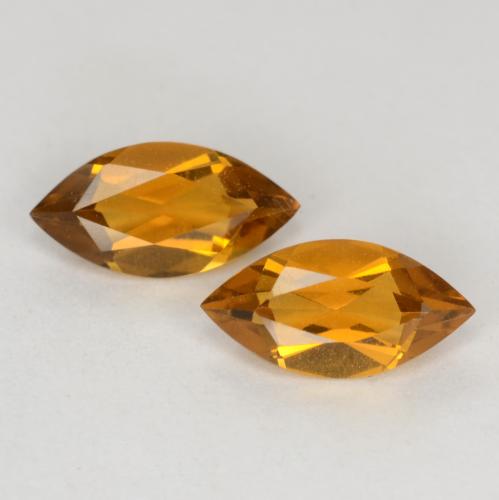 Orange Brown Citrine Gem - 0.5ct Marquise Facet (ID: 541230)