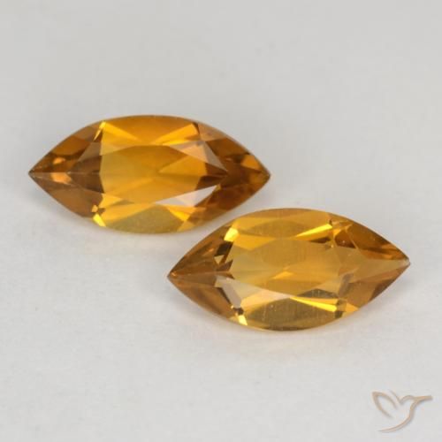 1 ct Orange Citrine, 8 x 4.1 mm Marquise Cut From Brazil, Photo A