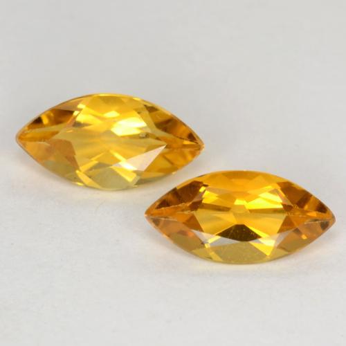 Dark Orange-Gold Citrine Gem - 0.5ct Marquise Facet (ID: 541233)