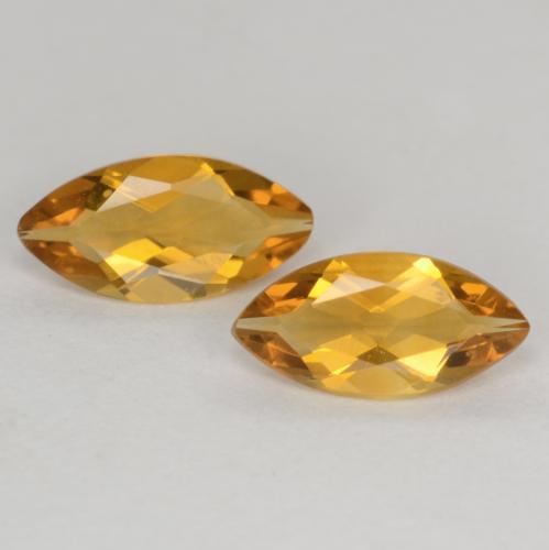 Medium Orange-Gold Citrine Gem - 0.4ct Marquise Facet (ID: 541235)