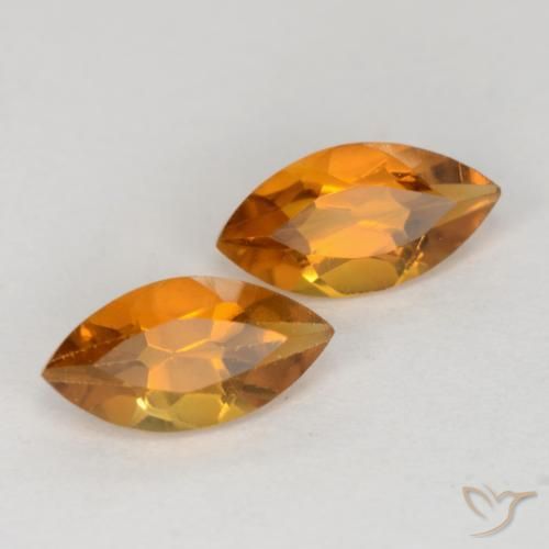 1.05 ctw Orange Citrine Stones, Natural Citrine in Marquise Facet Shape for Sale