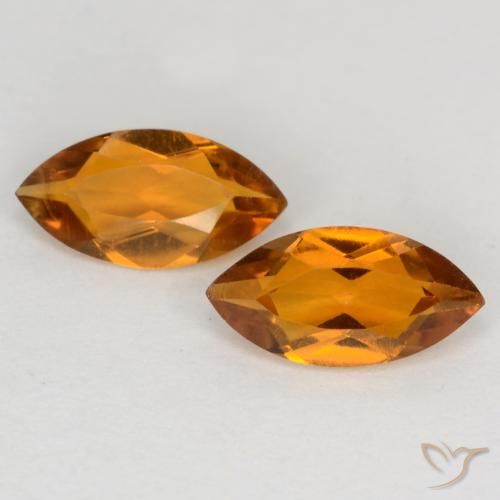 0.98 ct Orange Citrine, 8.1 x 4.1 mm Marquise Cut From Brazil, Photo A