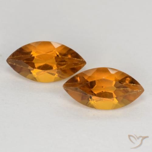 1.06 ct Orange Citrine, 7.9 x 4.1 mm Marquise Cut From Brazil, Photo A