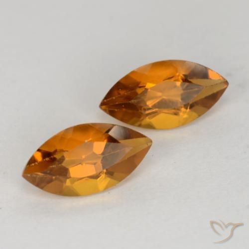 1.06 ctw Orange Citrine Stones, Natural Citrine in Marquise Facet Shape for Sale