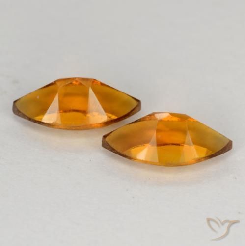 Citrine Gemstones in 7.9 x 4.1 mm Size for Sale, Citrine Stones in Medium Orange Color