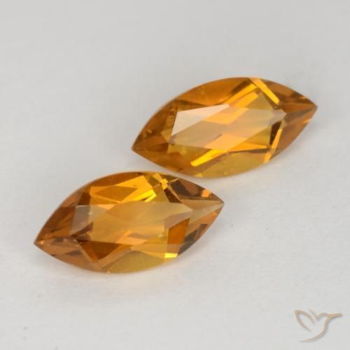 1.05 ctw Orange Citrine Stones, Natural Citrine in Marquise Facet Shape for Sale